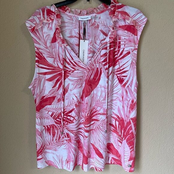 ❤️Calvin Klein Plus Size Sleeveless Blouse 1X - Picture 1 of 6